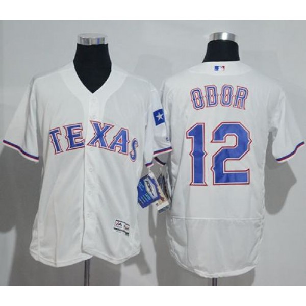 Rangers #12 Rougned Odor White Flexbase Authentic Collection Stitched Jersey