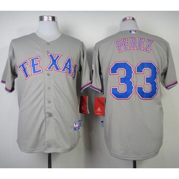 Rangers #33 Martin Perez Grey Cool Base Stitched Jersey