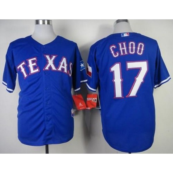 Rangers #17 Shin-Soo Choo Blue Cool Base Stitched Jersey