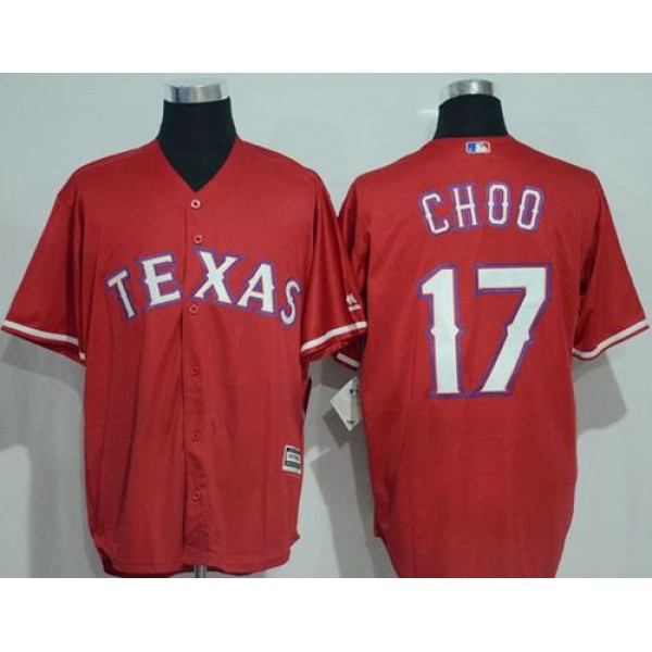 Rangers #17 Shin-Soo Choo Red New Cool Base Stitched Jersey