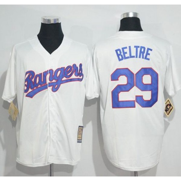 Rangers #29 Adrian Beltre White Cooperstown Stitched Jersey