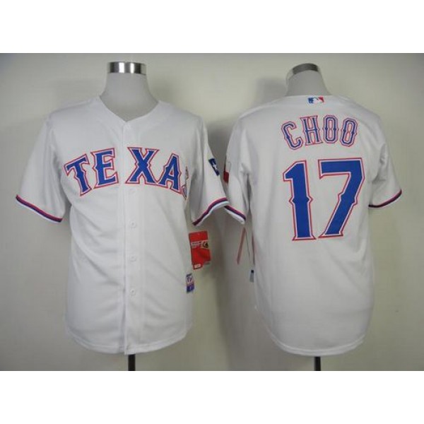 Rangers #17 Shin-Soo Choo White Cool Base Stitched Jersey