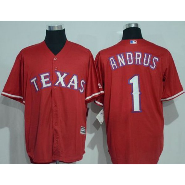 Rangers #1 Elvis Andrus Red New Cool Base Stitched Jersey