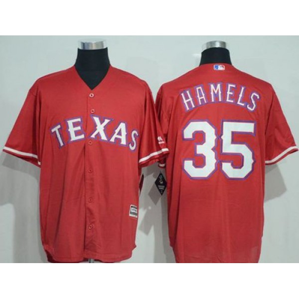 Rangers #35 Cole Hamels Red New Cool Base Stitched Jersey