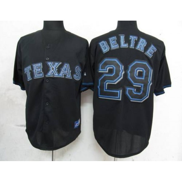Rangers #29 Adrian Beltre Black Fashion Stitched Jersey