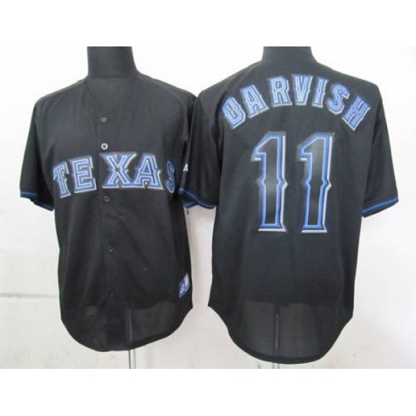 Rangers #11 Yu Darvish Black Fashion Stitched Jersey
