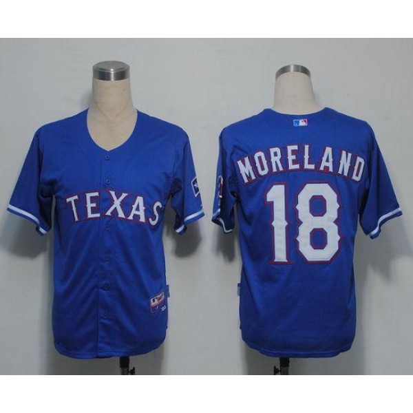Rangers #18 Mitch Moreland Blue Cool Base Stitched Jersey
