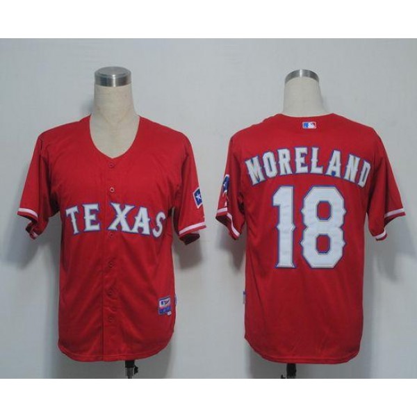 Rangers #18 Mitch Moreland Red Cool Base Stitched Jersey