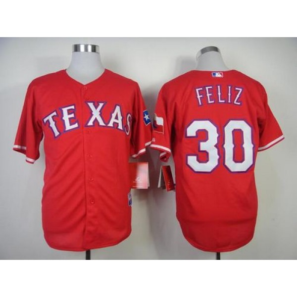 Rangers #30 Naftali Feliz Stitched Red Cool Base Jersey