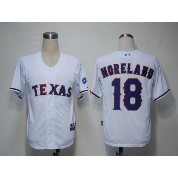 Rangers #18 Mitch Moreland White Cool Base Stitched Jersey