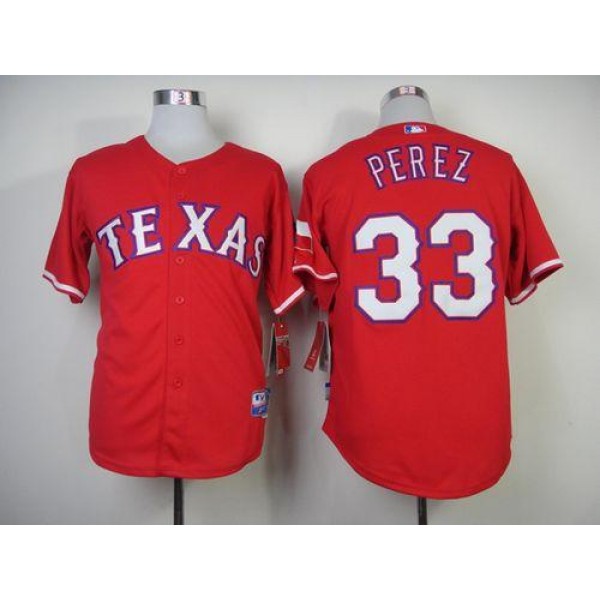 Rangers #33 Martin Perez Red Cool Base Stitched Jersey