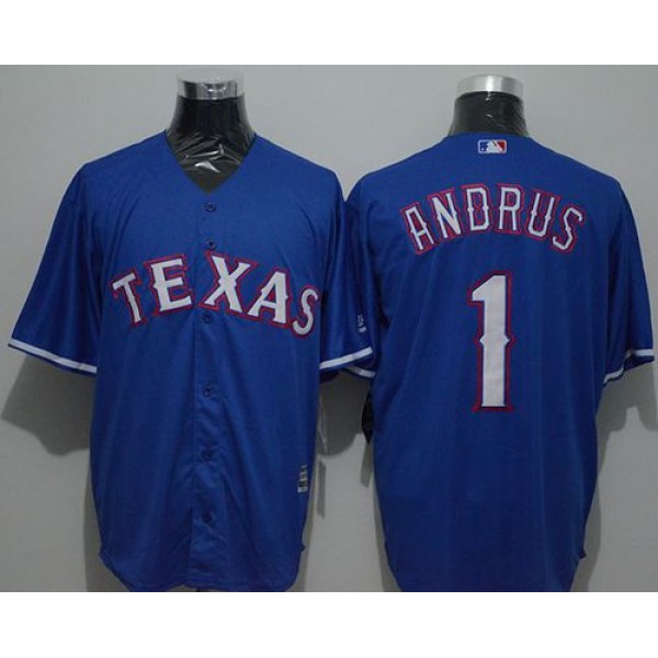 Rangers #1 Elvis Andrus Blue New Cool Base Stitched Jersey