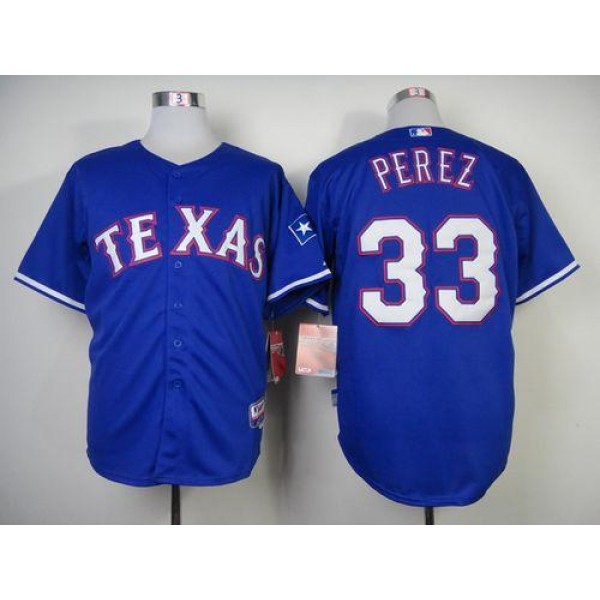 Rangers #33 Martin Perez Blue Cool Base Stitched Jersey