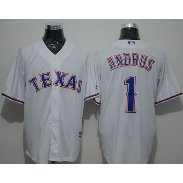 Rangers #1 Elvis Andrus White New Cool Base Stitched Jersey