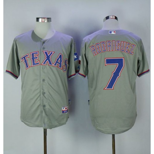 Rangers #7 Ivan Rodriguez Grey Cool Base Stitched Jersey