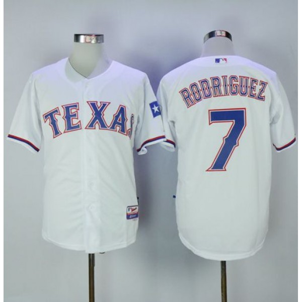 Rangers #7 Ivan Rodriguez White Cool Base Stitched Jersey