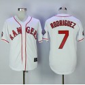 Rangers #7 Ivan Rodriguez White Throwback Stitched Jersey