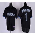 Rangers #1 Elvis Andrus Black Fashion Stitched Jersey