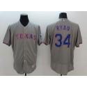 Rangers #34 Nolan Ryan Grey Flexbase Authentic Collection Stitched Jersey