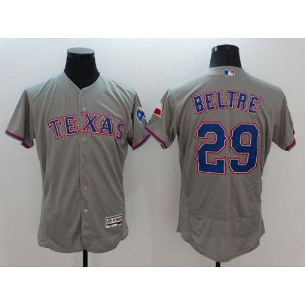 Rangers #29 Adrian Beltre Grey Flexbase Authentic Collection Stitched Jersey
