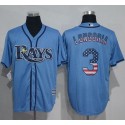 Rays #3 Evan Longoria Light Blue USA Flag Fashion Stitched Jersey