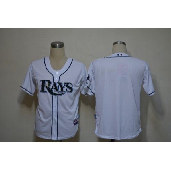 Rays Blank White Cool Base Stitched Jersey