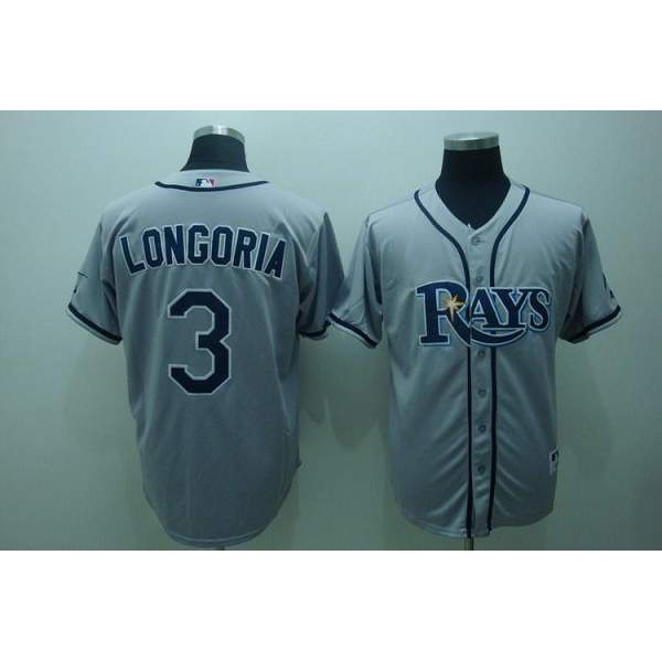 Rays #3 Evan Longoria Grey Stitched Jersey