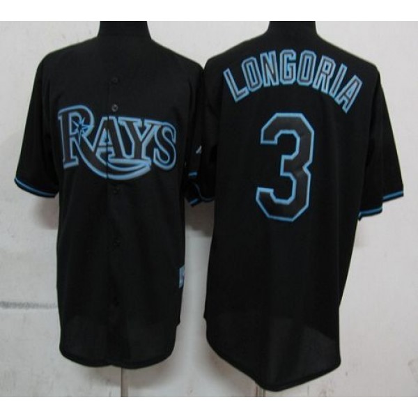 Rays #3 Evan Longoria Black Fashion Stitched Jersey