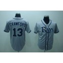 Rays #13 Carl Crawford Stitched Grey Jersey