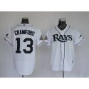 Rays #13 Carl Crawford Stitched White Jersey