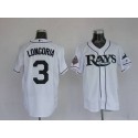 Rays #3 Evan Longoria Stitched White Jersey