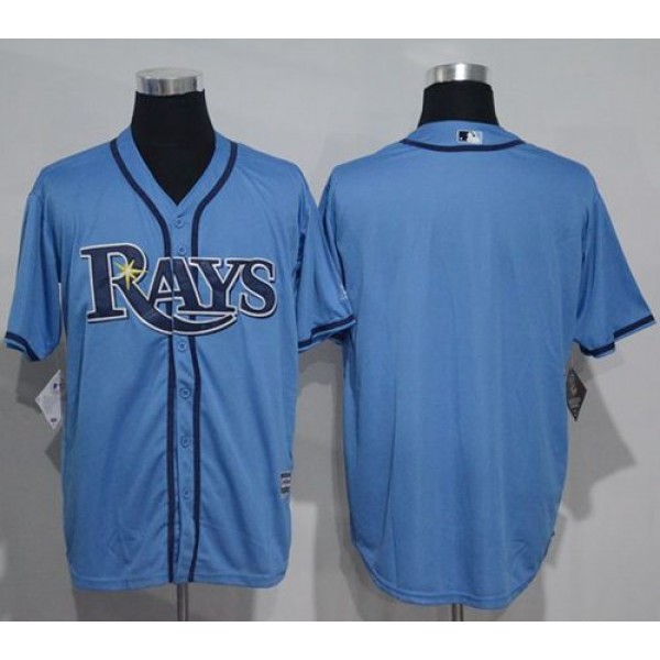 Rays Blank Light Blue New Cool Base Stitched Jersey