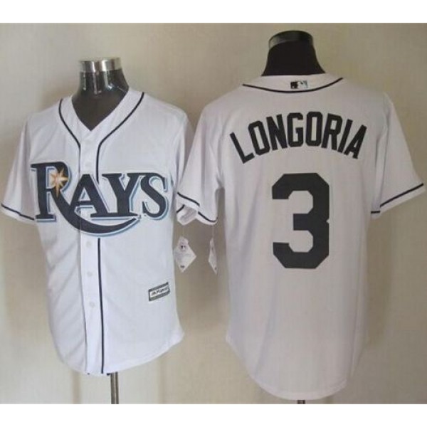 Rays #3 Evan Longoria White New Cool Base Stitched Jersey