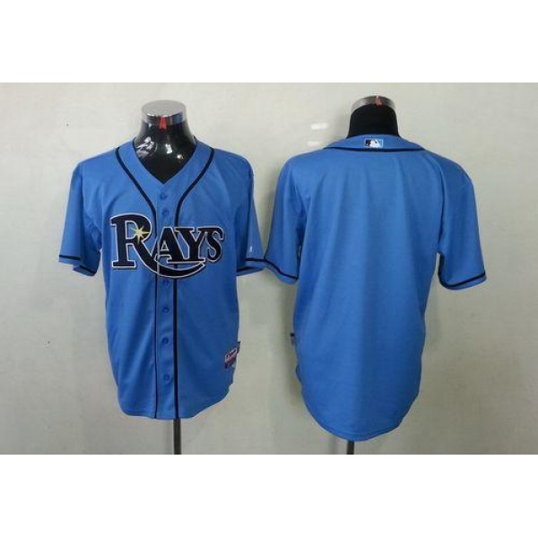 Rays Blank Light Blue Cool Base Stitched Jersey
