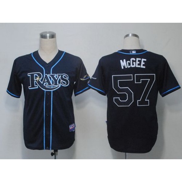 Rays #57 Jake Mcgee Dark Blue Cool Base Stitched Jersey