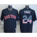 Red Sox #24 David Price Navy Blue USA Flag Fashion Stitched Jersey