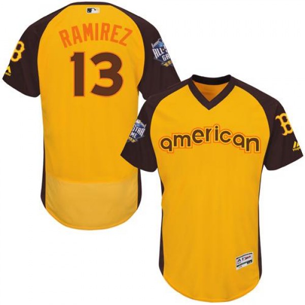 Red Sox #13 Hanley Ramirez Gold Flexbase Authentic Collection 2016 All-Star American League Stitched Jersey