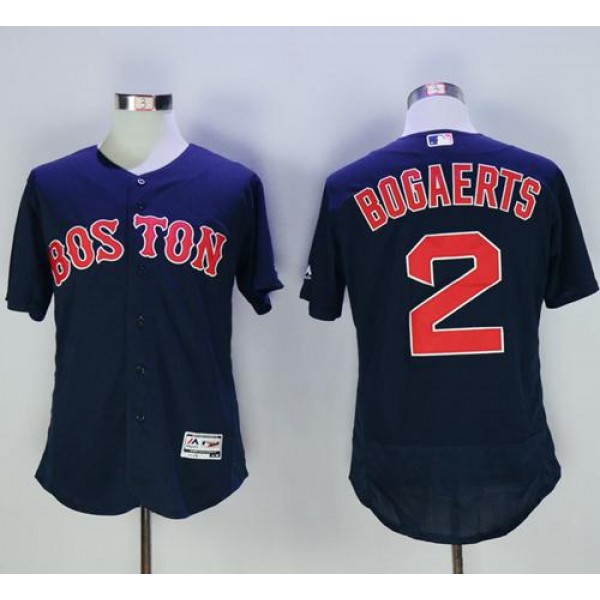 Red Sox #2 Xander Bogaerts Navy Blue Flexbase Authentic Collection Stitched Jersey