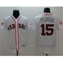 Red Sox #15 Dustin Pedroia White Fashion Stars Stripes Flexbase Authentic Stitched Jersey