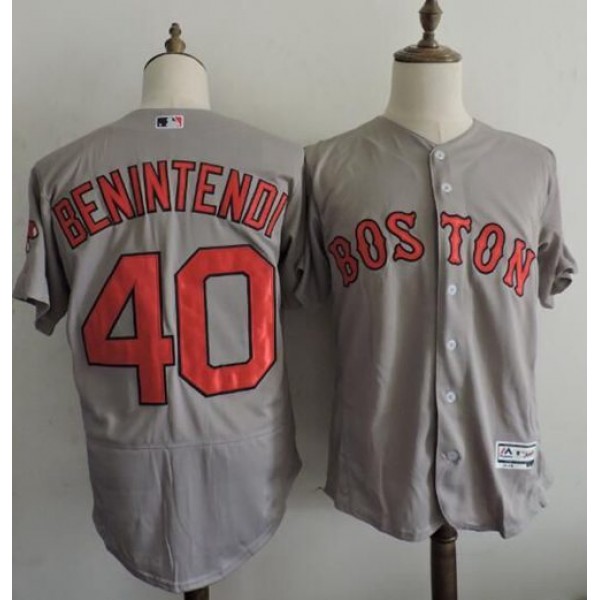 Red Sox #40 Andrew Benintendi Grey Flexbase Authentic Collection Stitched Jersey