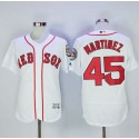 Red Sox #45 Pedro Martinez White Flexbase Authentic Collection Stitched Jersey
