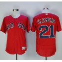Red Sox #21 Roger Clemens Red Flexbase Authentic Collection Stitched Jersey