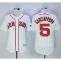 Red Sox #5 Nomar Garciaparra White Flexbase Authentic Collection Stitched Jersey