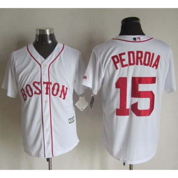 Red Sox #15 Dustin Pedroia White Alternate Home New Cool Base Stitched Jersey