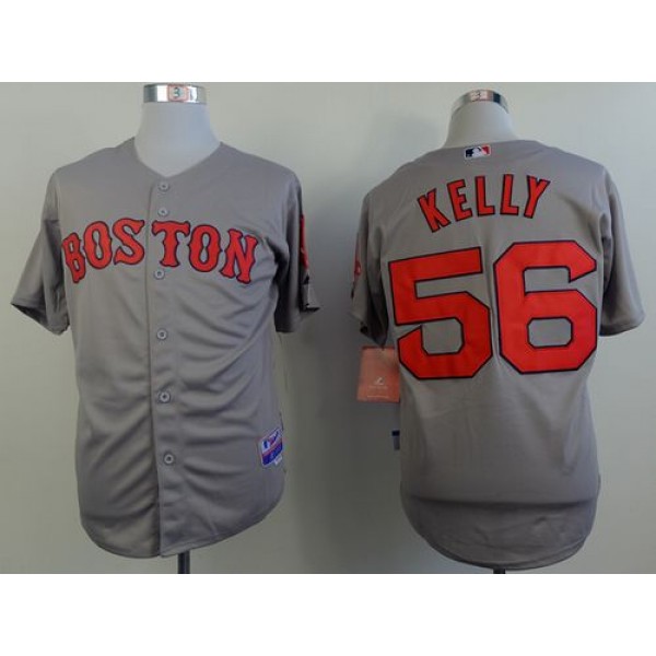 Red Sox #56 Joe Kelly Grey Cool Base Stitched Jersey