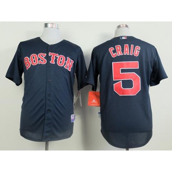 Red Sox #5 Allen Craig Dark Blue Cool Base Stitched Jersey