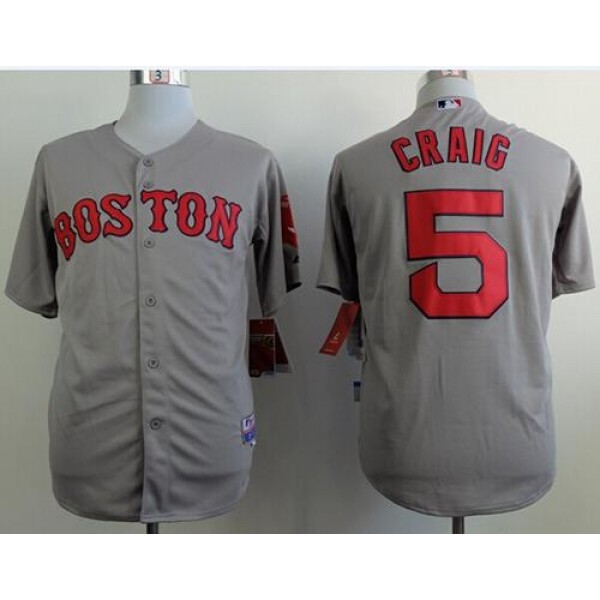 Red Sox #5 Allen Craig Grey Cool Base Stitched Jersey