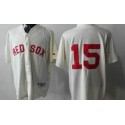 Red Sox #15 Dustin Pedroia Cream Cool Base Stitched Jersey
