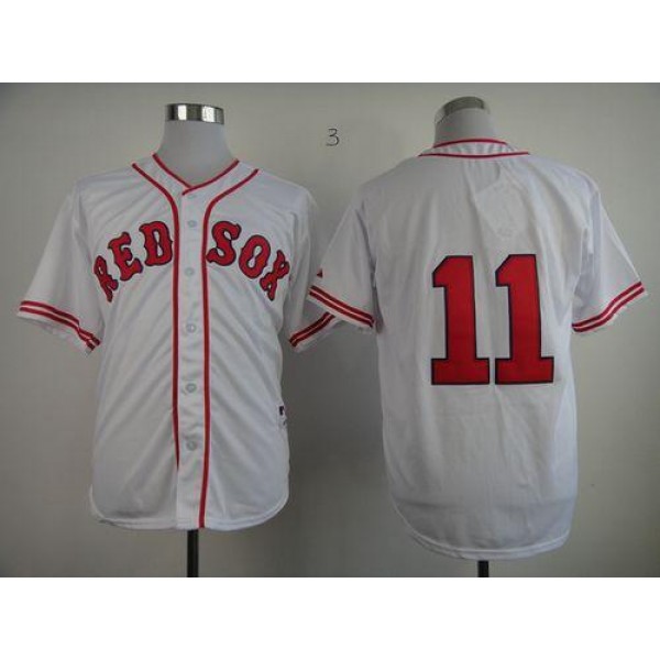 Red Sox #11 Clay Buchholz White 1936 Turn Back The Clock Stitched Jersey