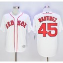 Red Sox #45 Pedro Martinez White Alternate Home New Cool Base Stitched Jersey